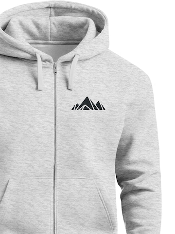 Neverless Zip-Up Hoodie 'Berg Polygon' in Grey