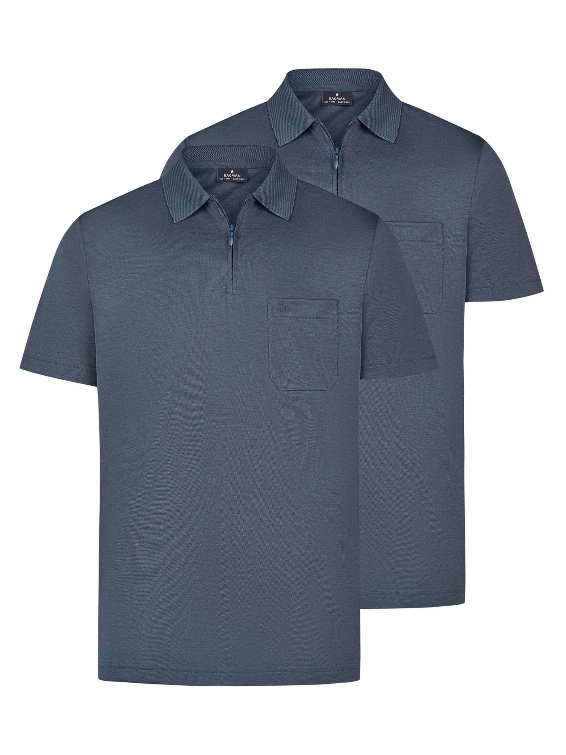 Ragman Shirt 'Basic'‌‌‌‌‌ in Blau: Vorderseite