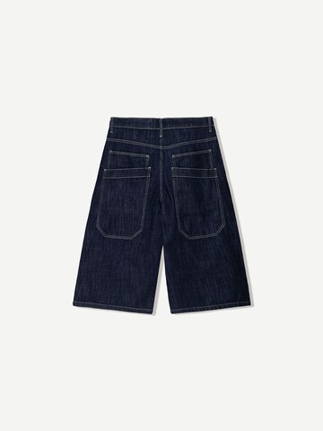 Bershka Baggy Džíny – modrá