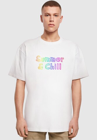 T-Shirt 'Summer And Chill Rainbow' Merchcode en blanc : devant