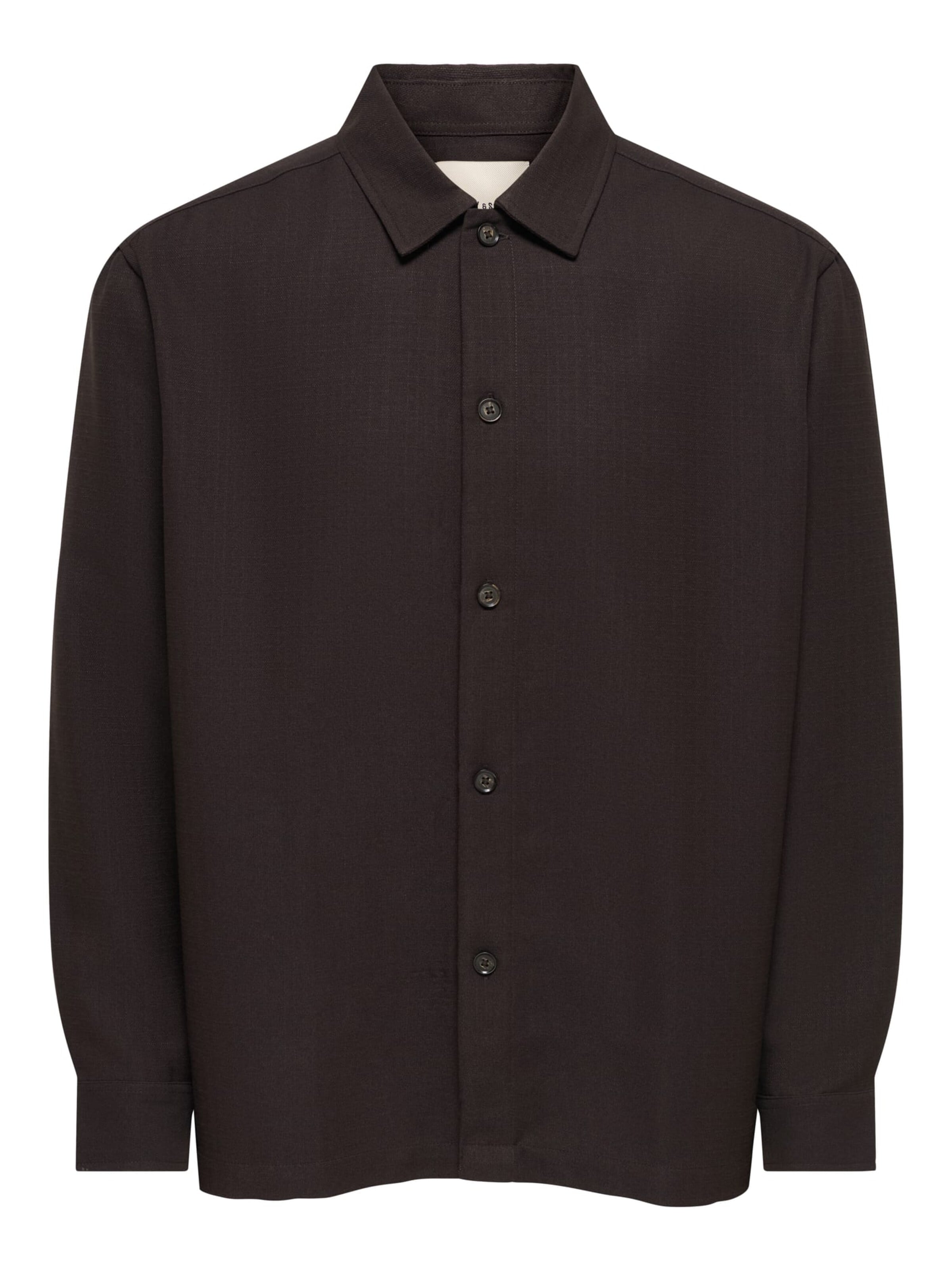 Fit confort Chemise business 'ONSHansi' Only & Sons en marron : devant