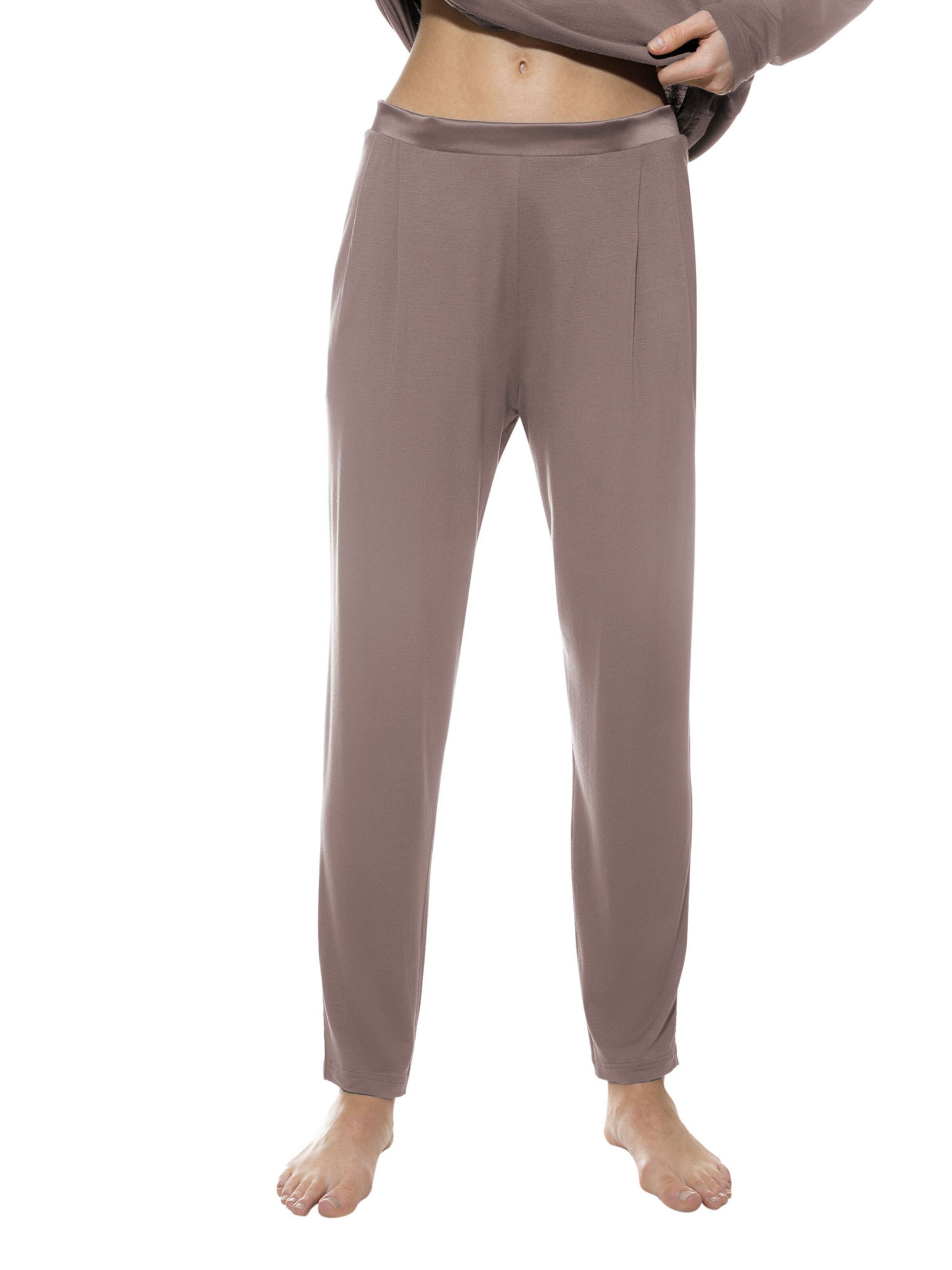 Skinny Pantalon de pyjama 'Pure Chic' Mey en marron : devant