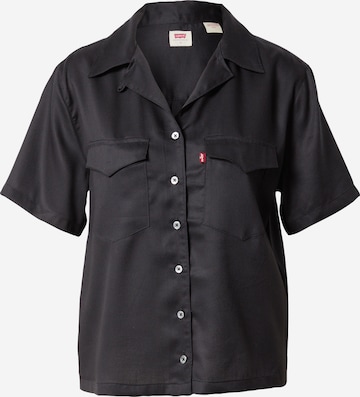 LEVI'S ® Bluse 'Ember Short Sleeve Bowling Shirt' i svart: forside