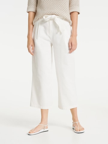 OPUS Wide leg Pleat-Front Pants 'Mareika' in White: front