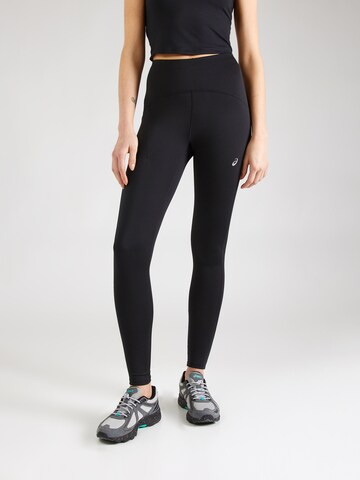 ASICS Skinny Sporthose 'Road' in Schwarz: Vorderseite