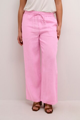 Cream Wide Leg Hose 'Bellis' in Pink: Vorderseite