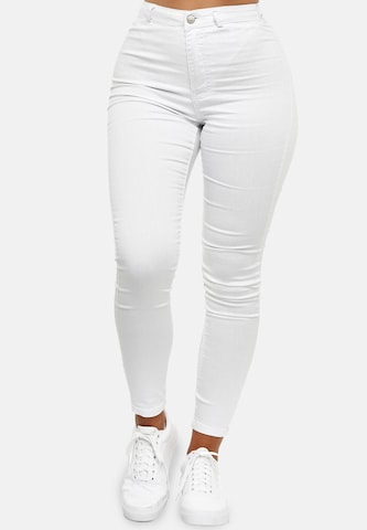 Elara Skinny Jeans in Wit: voorkant