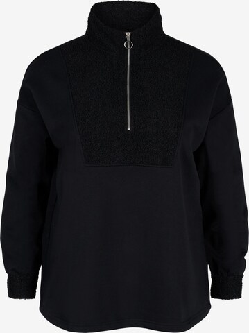 Zizzi Sweatshirt 'Edebra' in Black: front