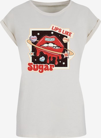T-shirt 'Lips like sugar retro fashion Valentinstag' F4NT4STIC en beige : devant