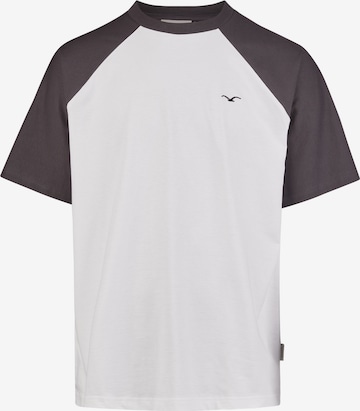 Cleptomanicx T-Shirt 'Boxy Tee Ligull College' in Grau: Vorderseite