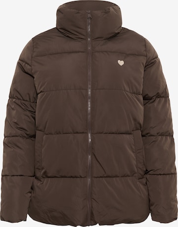 KAFFE CURVE Between-Season Jacket in Brown: front
