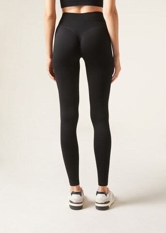 CALZEDONIA Skinny Leggings 'SCRUNCH SEAMLESS' in Schwarz