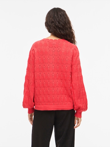 VILA Gebreid vest 'VILOWEN' in Rood