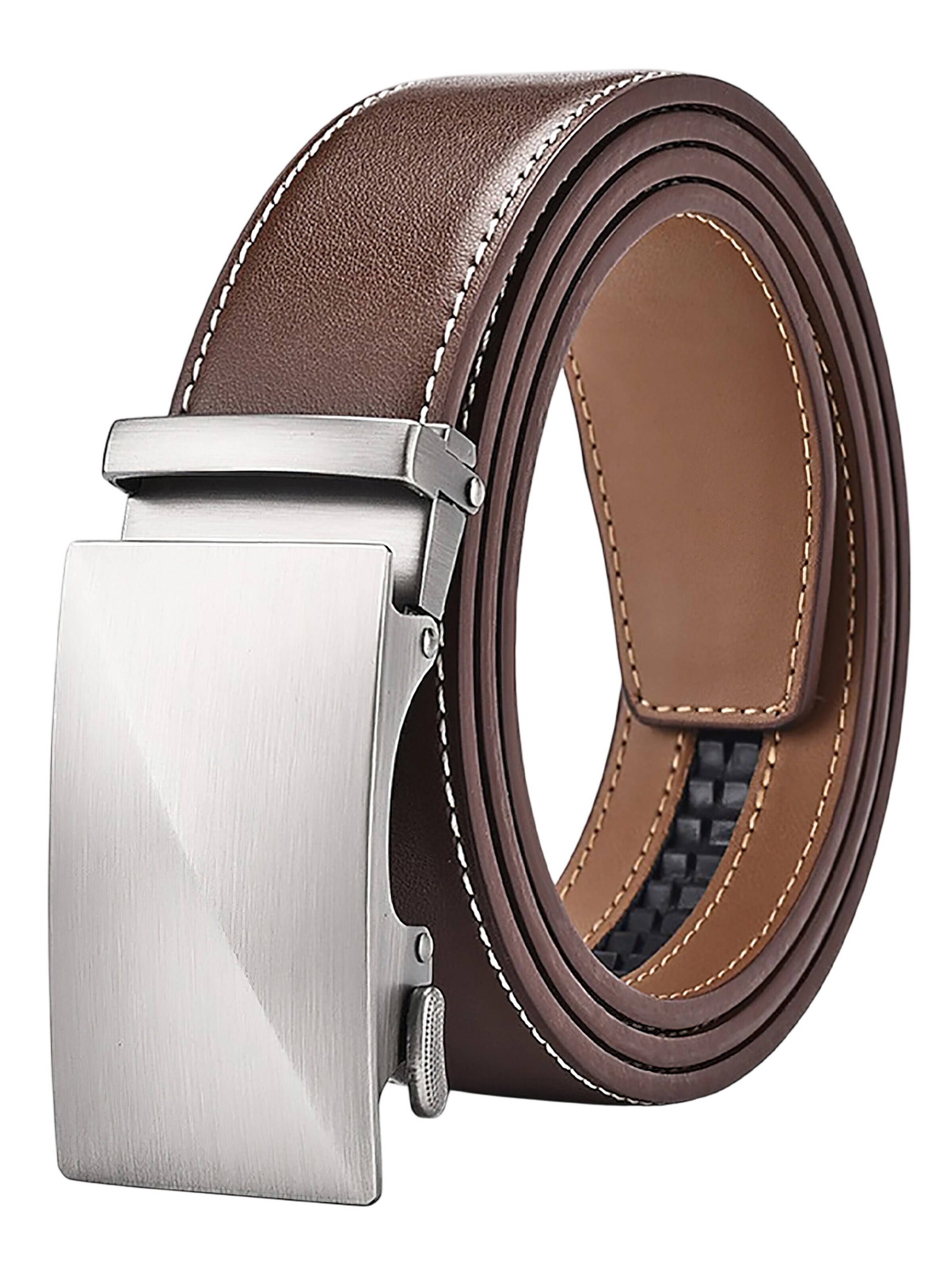 Magicshe Belt 'Herren Ratsche Automatik Gürtel, 35 mm Breit' in Brown: front