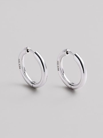REYTEL - Pendientes 'THE HOOP M' en plata: frente