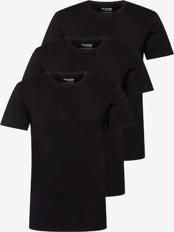 T-Shirt SELECTED HOMME en noir : devant