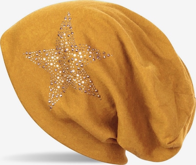 styleBREAKER Mütze 'Beanie Mütze mit Strass Nieten Stern' in 54-64 in curry, Produktansicht