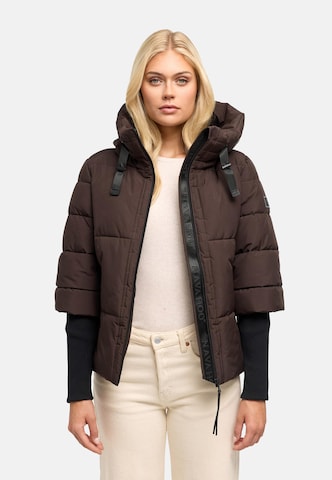 NAVAHOO Winterjas 'Lotusherz XIV' in Bruin: voorkant