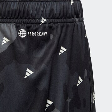 ADIDAS SPORTSWEAR Regular Sports trousers 'Train Essentials Seasonal Aeroready Allover Print -Fit' in Grey