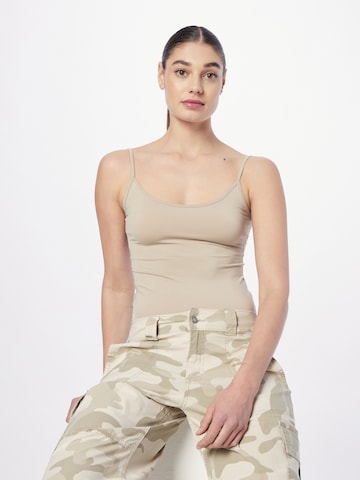 WEEKDAY Top in Beige: voorkant