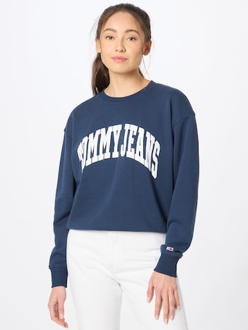 Tommy Jeans Sweatshirt 'College' in Blauw: voorkant