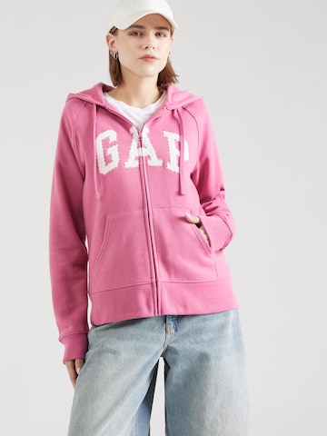 GAP Zip-Up Hoodie 'HERITAGE' in Pink: front