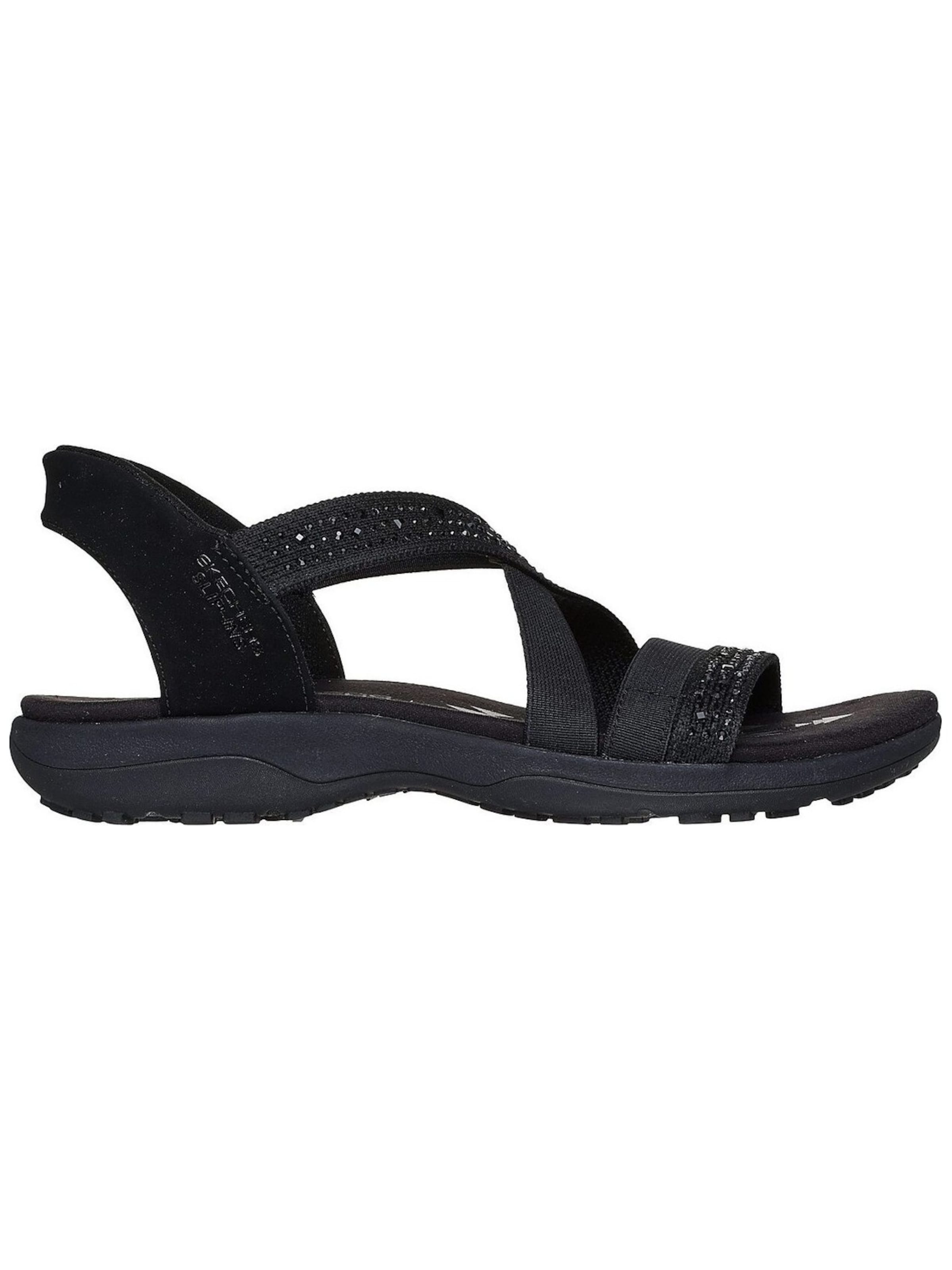 SKECHERS Sandale 'Skechers Reggae Slim - Summer Sparkle'‌‌‌ in Schwarz