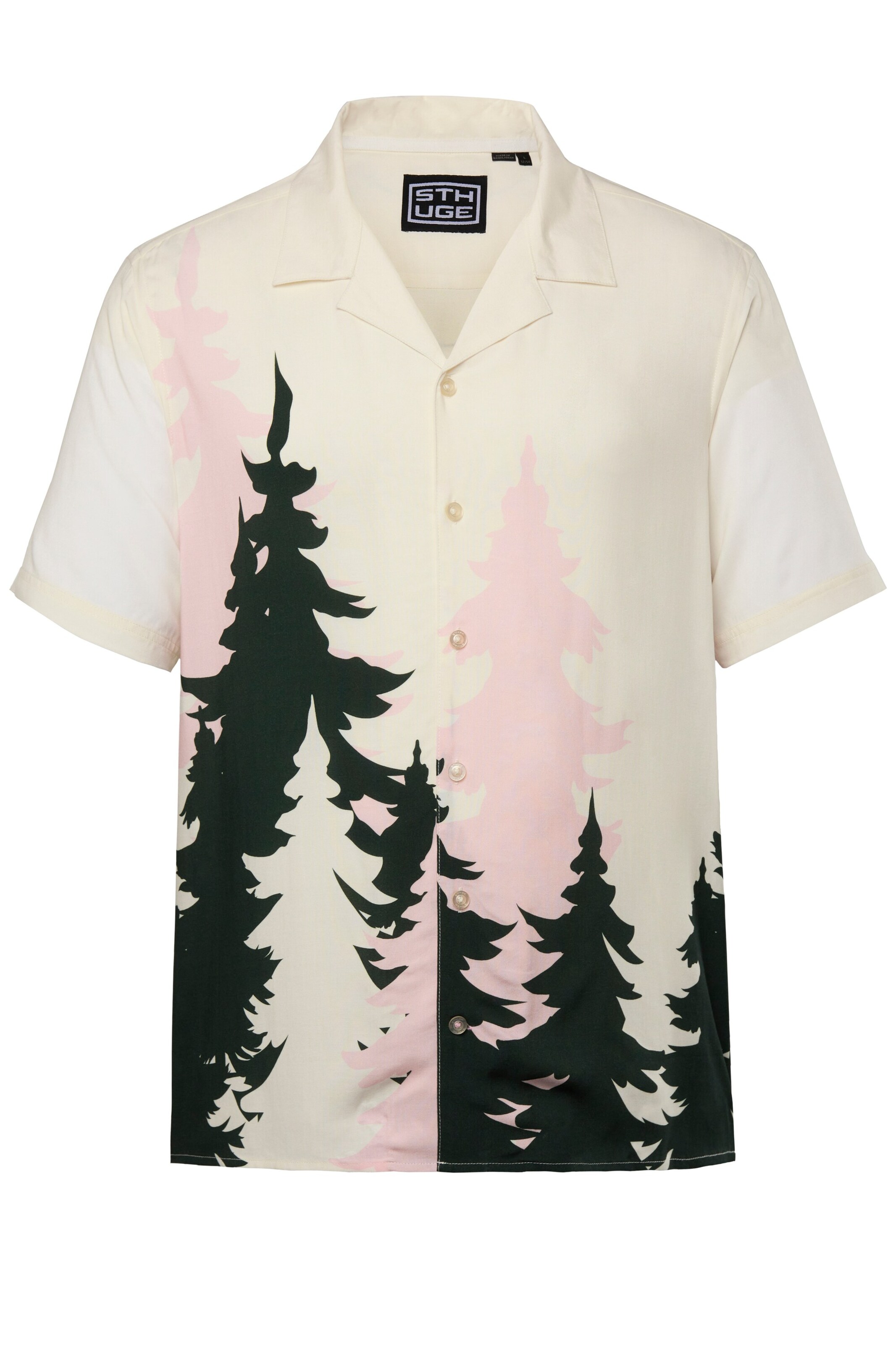 STHUGE Regular fit Button Up Shirt in White: front