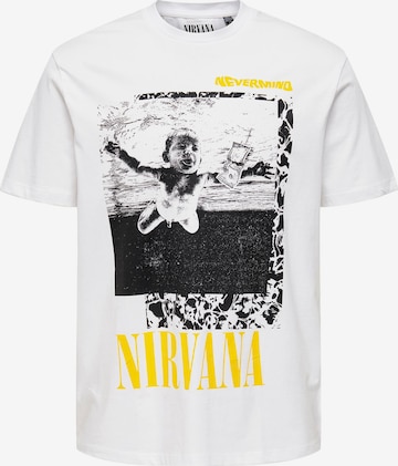 Only & Sons Shirt 'Nirvana' in White: front
