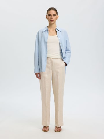 SELECTED - Pierna ancha Pantalón en beige: frente