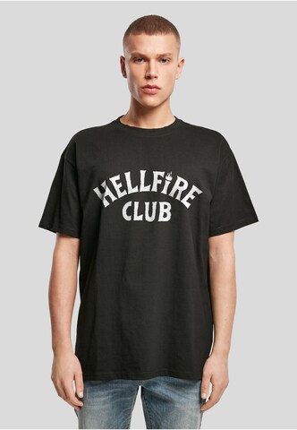 Merchcode Shirt 'Stranger Things Hellfire Club' in Zwart: voorkant