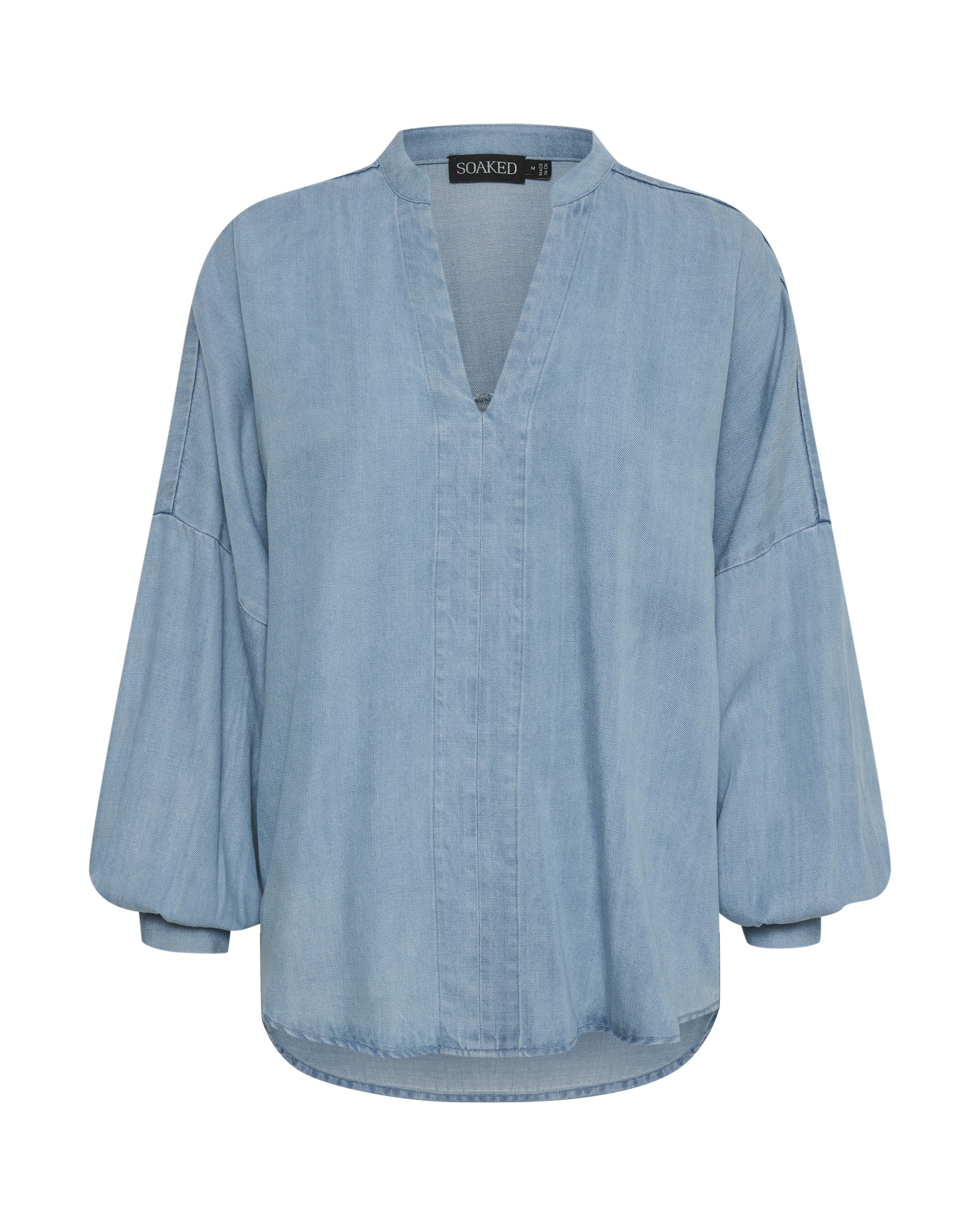 SOAKED IN LUXURY Bluse 'Friday' in Blau: Vorderseite