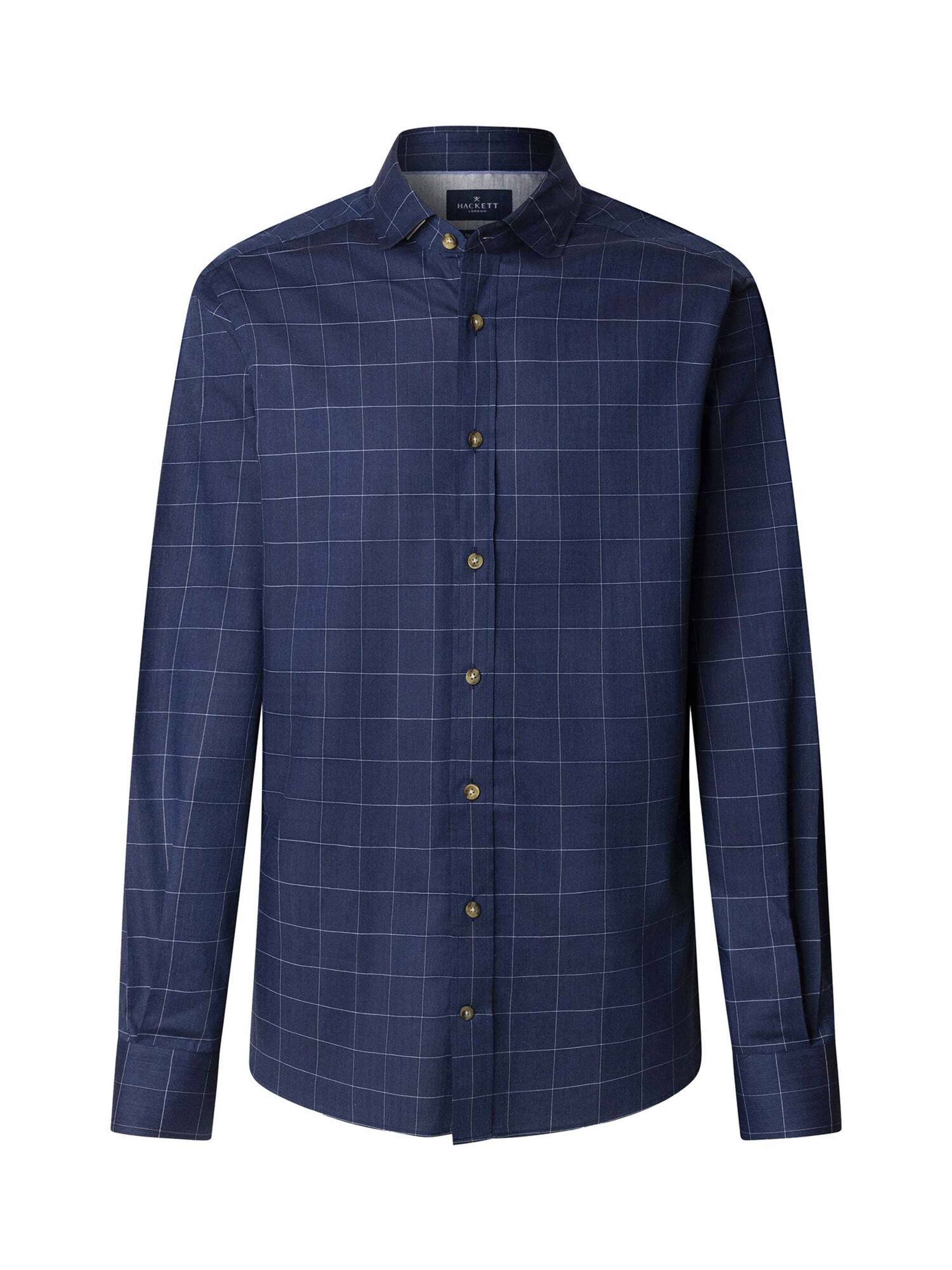 Hackett London Slim fit Overhemd in Blauw: voorkant
