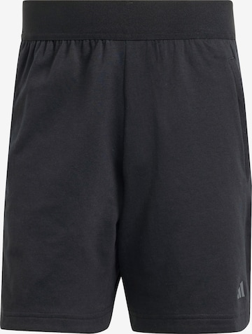 ADIDAS PERFORMANCE Regular Workout Pants in Black: front