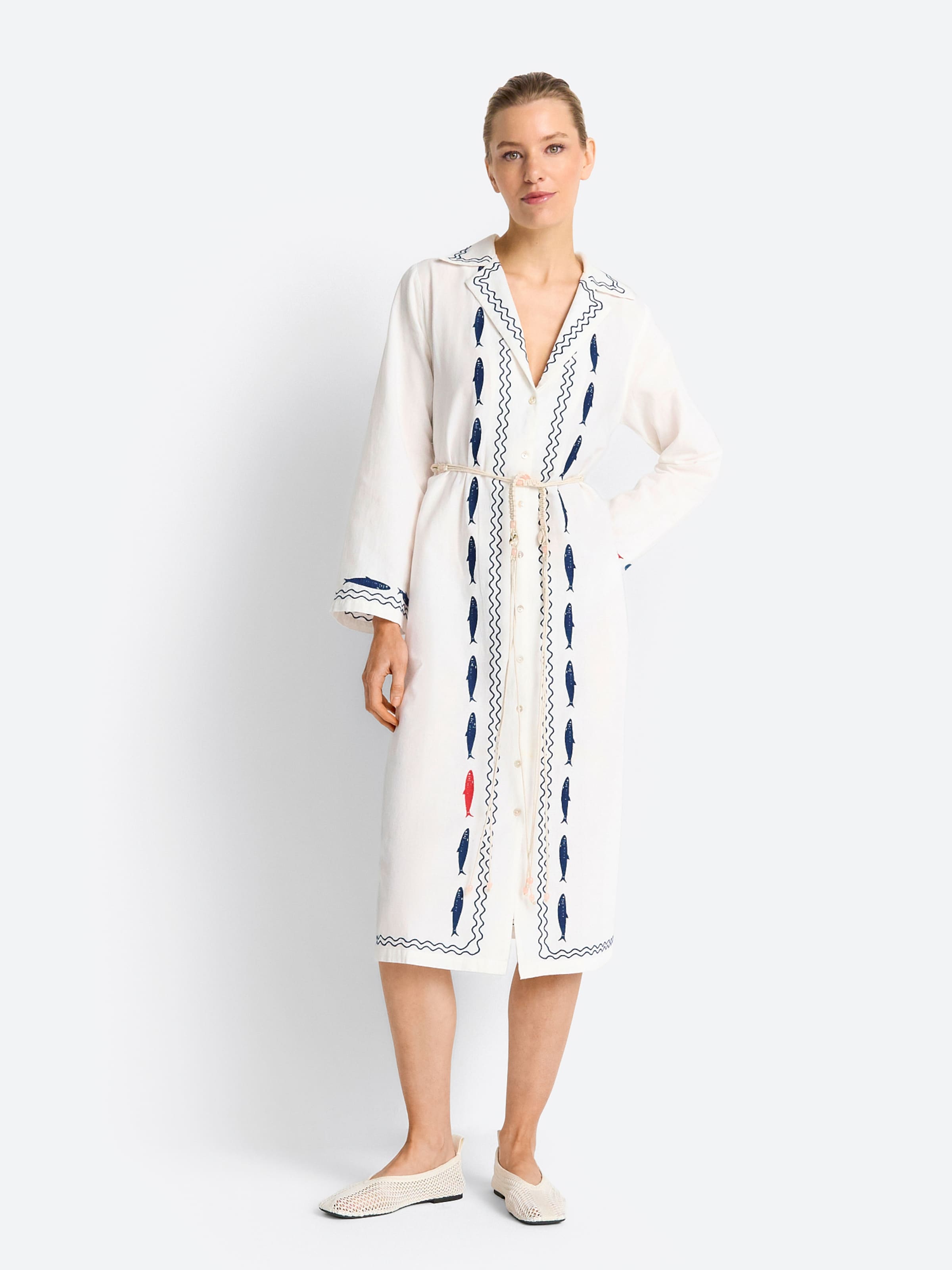 Rich & Royal Midikleid in Weiß: Vorderseite