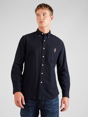 Coupe regular Chemise Polo Ralph Lauren en bleu : devant