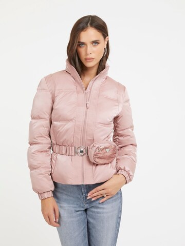 GUESS Winter Jacket in Pink: front