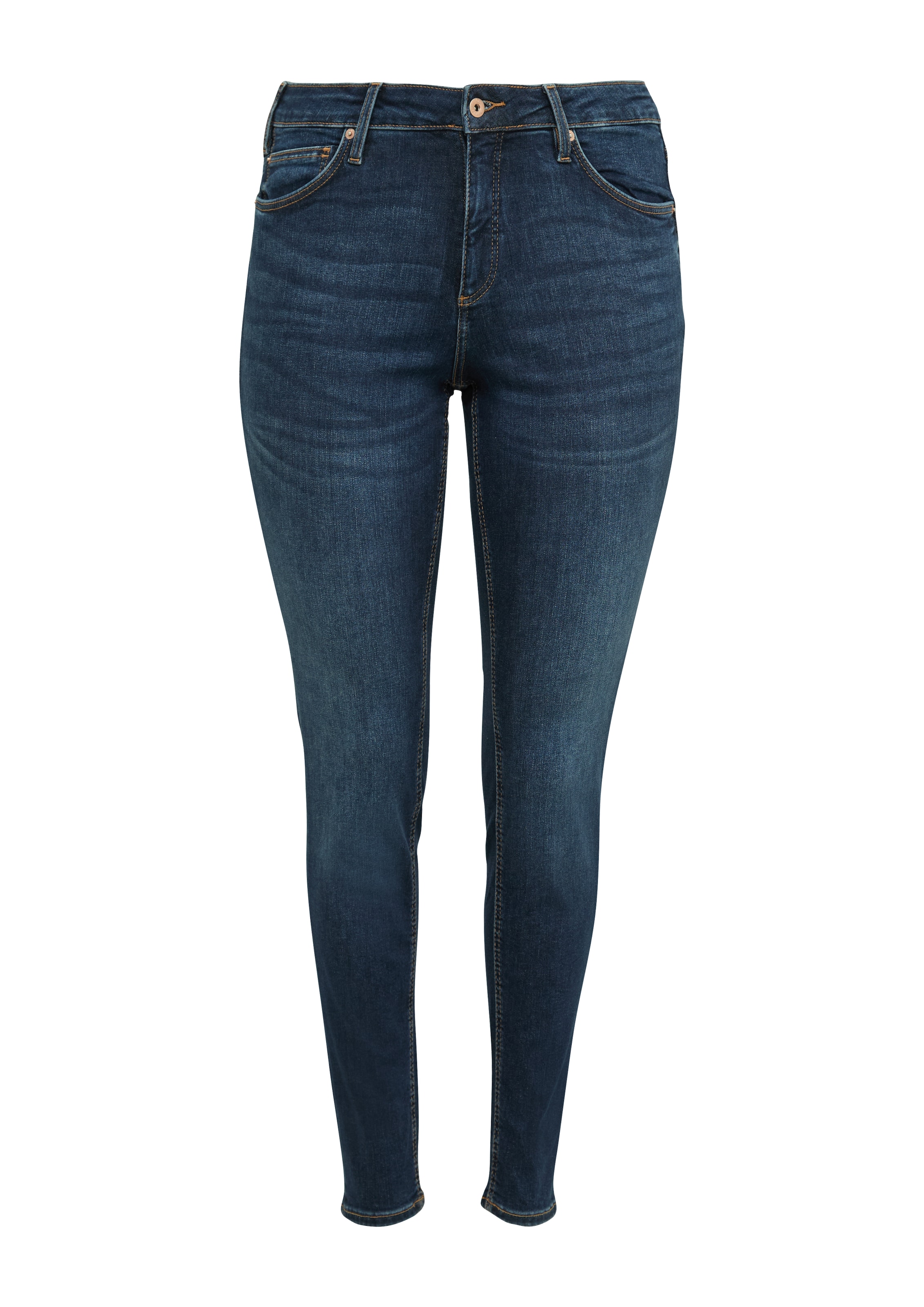 QS Skinny Jeans in Blauw: voorkant