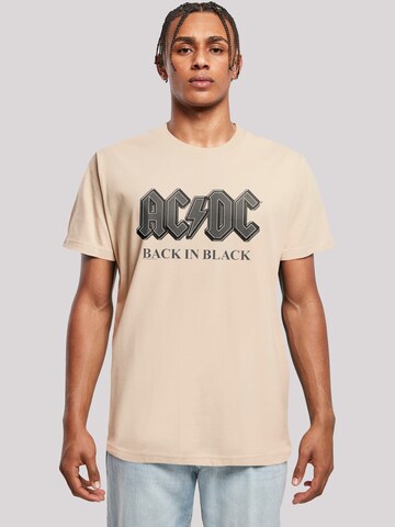 T-Shirt 'ACDC Back in Black' F4NT4STIC en beige : devant