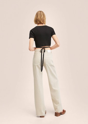 MANGO Wide Leg Jeans 'Agnes' in Beige