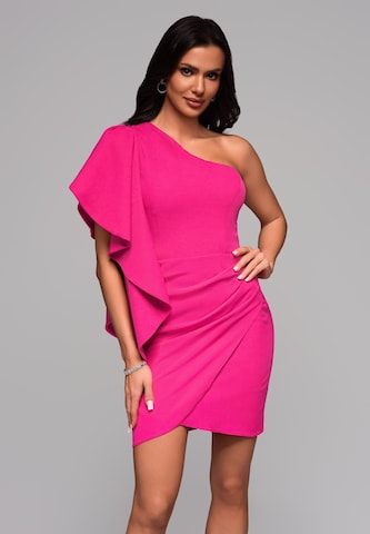 Robe de soirée Ombre en rose : devant