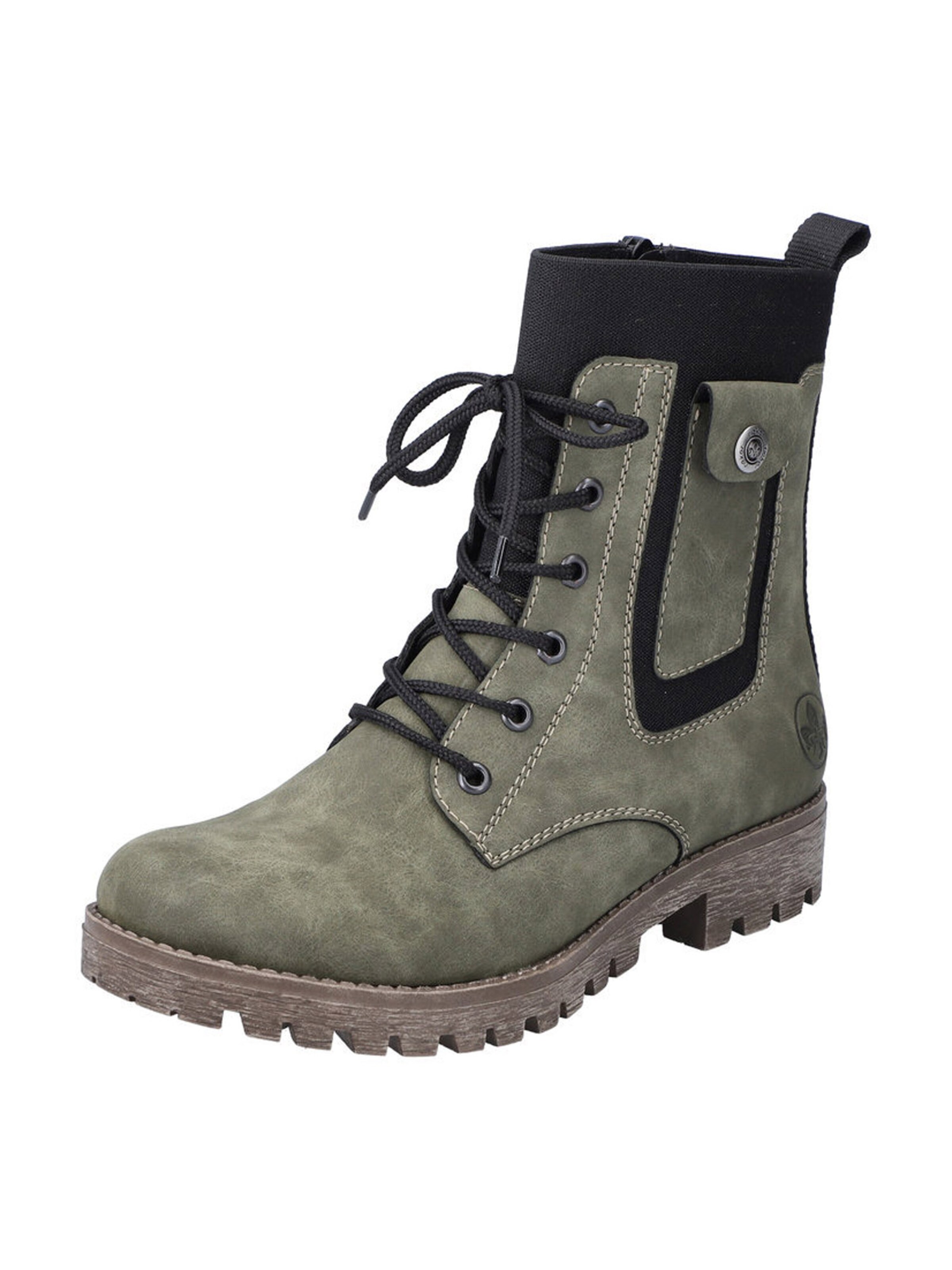 Rieker Fűzős rövid szárú csizmák - zöld: elől