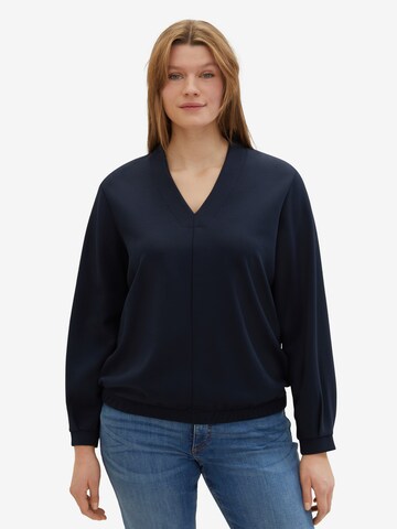 Sweat-shirt Tom Tailor Women + en bleu : devant