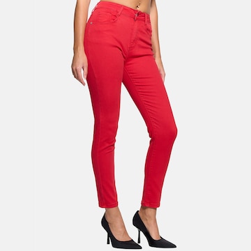 Elara Skinny Jeans in Red