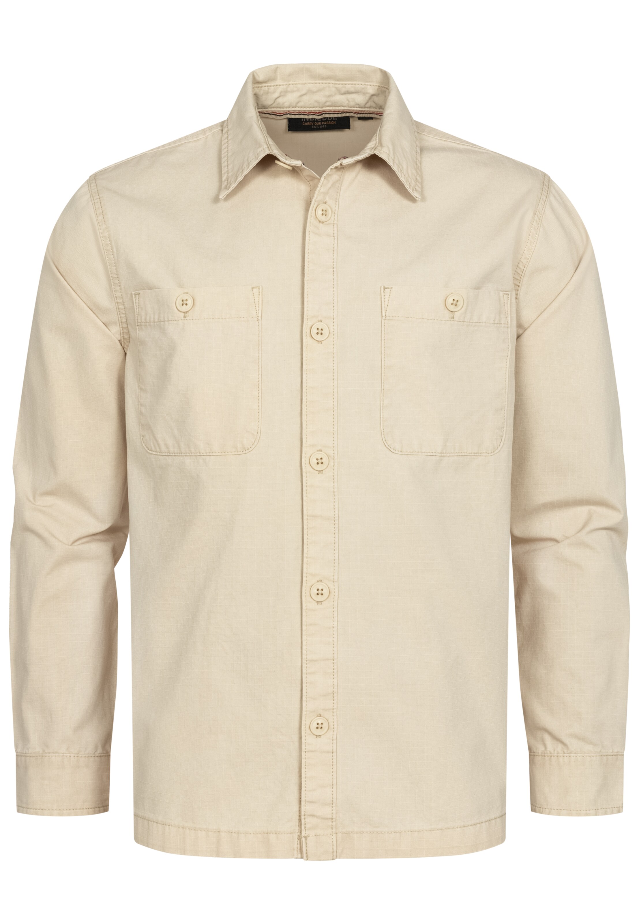 INDICODE JEANS Hemd 'Pilou' in Beige: Vorderseite