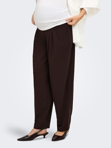 Barrel Pantalon à pince 'OLMBang' Only Maternity en marron : devant