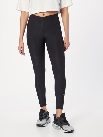 Skinny Pantalon de sport Reebok en noir : devant