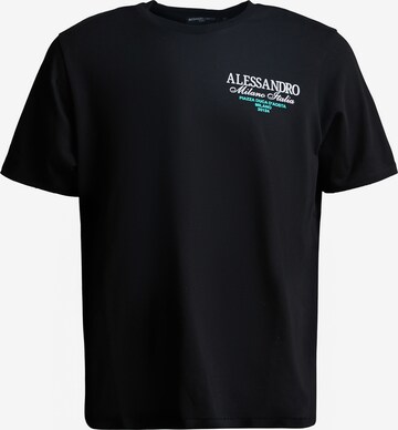 Alessandro Zavetti Shirt 'Montanelli' in Zwart: voorkant