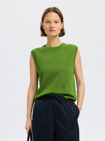 SELECTED FEMME Gebreide top 'SLFAlma' in Groen: voorkant