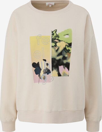 Sweat-shirt s.Oliver en beige : devant